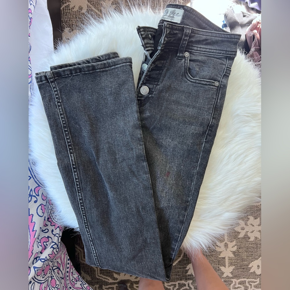 We The Free Black Mini Bootcut Jeans